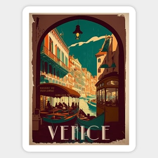 Venice Canal Vintage Travel Art Poster Sticker